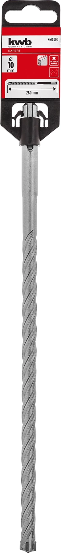 KWB EXPERT HM, TCT HB4X SDS PLUS HAMMER DRILL BIT  négy élű vasbeton fúrószár  260/200 x 10 mm 49260310