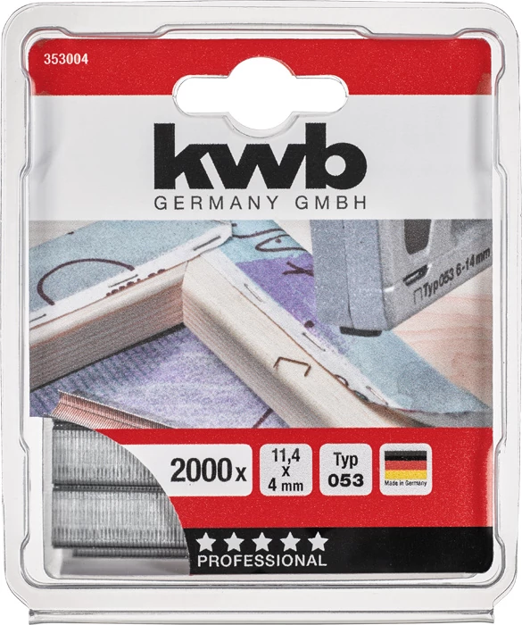 KWB PROFI HIGH QUALITY STEEL STAPLES Type 053   11,4 x 4 mm  2000 db   49353004
