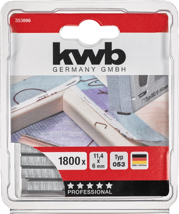 KWB PROFI HIGH QUALITY STEEL STAPLES Type 053  11,4 x 6 mm  1800 db    49353006