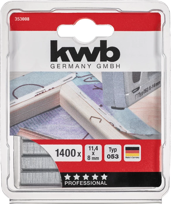 KWB PROFI HIGH QUALITY STEEL STAPLES Type 053  11,4 x 8 mm  1400 db    49353008