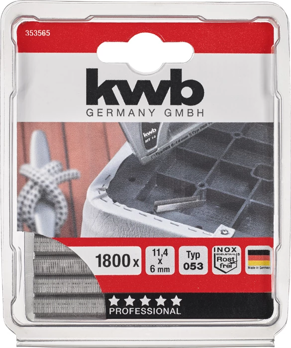 KWN PROFI INOX HIGH QUALITY STEEL STAPLES Type 053   11,4 x 6 mm  1800 db    49353565