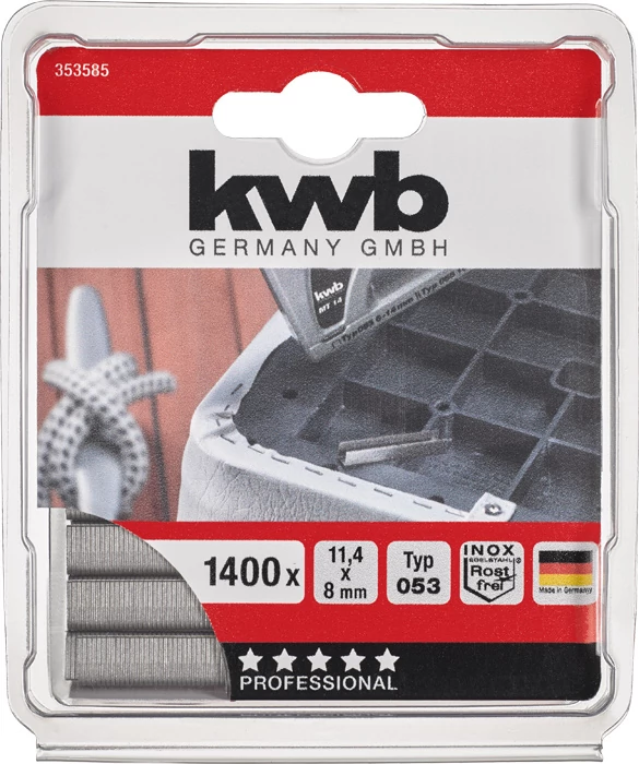 KWN PROFI INOX HIGH QUALITY STEEL STAPLES Type 053   11,4 x   8 mm  1400 db    49353585