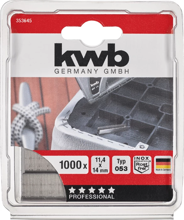 KWN PROFI INOX HIGH QUALITY STEEL STAPLES Type 053   11,4 x 14 mm  1000 db    49353645