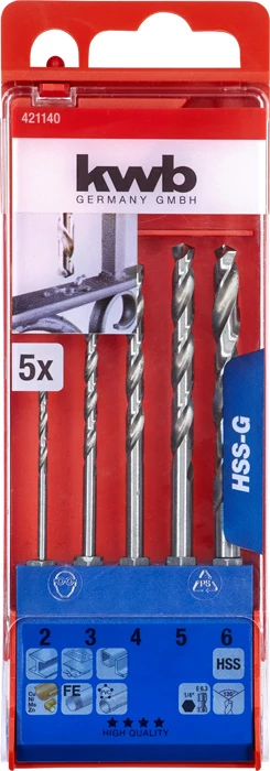 KWB CLASSIC SILVER STAR HSS-G HEXAGON TWIST METAL DRILL SET
hexagon befogású fémfúrószár klt.  5 db
2.0, 3.0, 4.0, 5.0, 6.0 mm 
49421140   