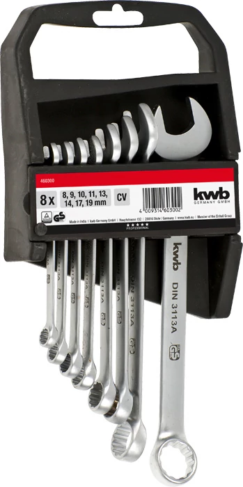 KWB PROFESSIONAL CrV COMBINATION SPANNER SET  csillag-villásgkulcs klt. 8 db   8, 9, 10, 11, 13, 15, 17, 19 mm   49460300