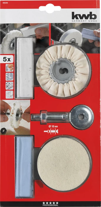 KWB PROFESSIONAL SPECIAL POLISHING SET speciális csapos polírozó készlet 5 részes    49485200