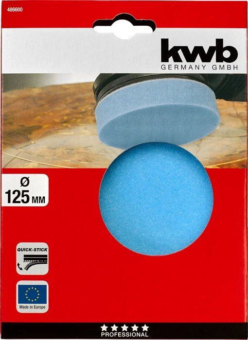 KWB PROFESSIONAL QUICK-STICK MOLTOPREN POLISHING SPONGE 125 mm-es tépőzáras polírozó szivacs     49486600