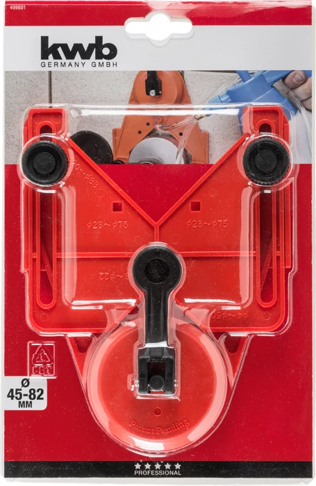 KWB EXPERT  DRILL GUIDE FOR DIAMOND HOLESAWS csapos koronafúróhoz víz adagoló, vákuum rögzítéssel Ø 45 és 82 mm   49499801