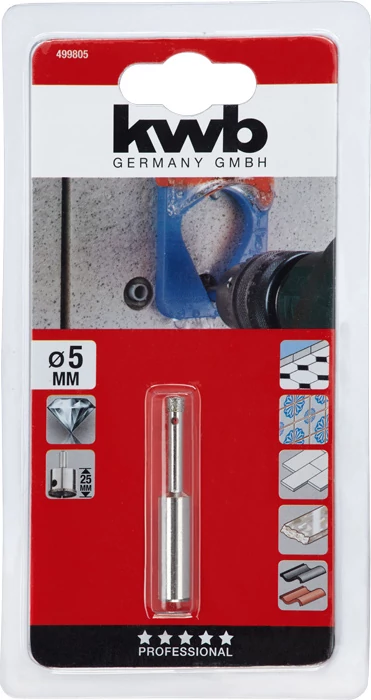 KWB EXPERT DIAMOND HOLE SAW for WET CUTTING csapos gyémánt koronafúró    5 x 25 mm   49499805