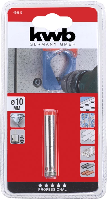KWB EXPERT DIAMOND HOLE SAW for WET CUTTING csapos gyémánt koronafúró  10 x 25 mm      49499810