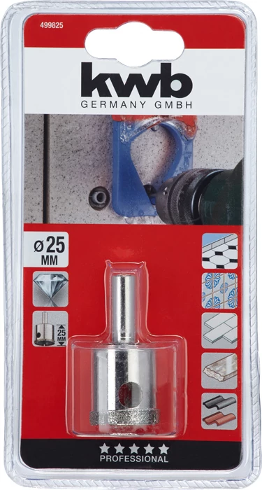 KWB EXPERT DIAMOND HOLE SAW for WET CUTTING csapos gyémánt koronafúró  25 x 25 mm      49499825
