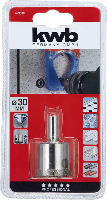 KWB EXPERT DIAMOND HOLE SAW for WET CUTTING csapos gyémánt koronafúró  30 x 25 mm     49499830