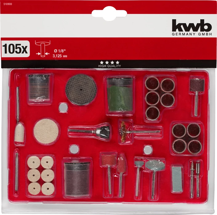 KWB EXPERT MULTI-ROTARY TOOL ACCESSORY KIT  gravírozó klt. 105 db  3 mm  49510900