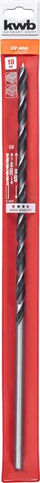 KWB EXPERT CrV EXTRA LONG BEAM WOOD DRILL BIT  hengeres befogású fafúrószár  400/285 x 10,0 mm  49512810