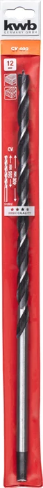 KWB EXPERT CrV EXTRA LONG WOOD DRILL BIT hengeres befogású fafúrószár  400/285 x 12,0 mm  49512812
