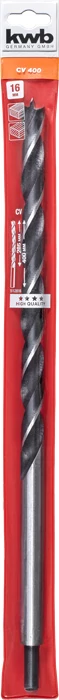 KWB EXPERT CrV EXTRA LONG WOOD DRILL BIT hengeres befogásúfafúrószár  400/285 x 16,0 mm  49512816