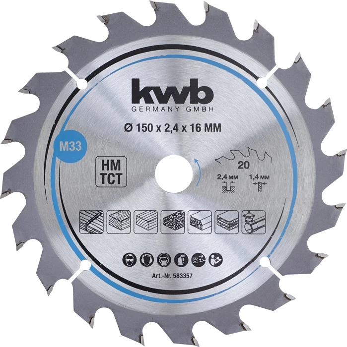 KWB EXPERT TCT fűrészlap  150 x 16 x 1,4 mm  fogak: 20    49583357