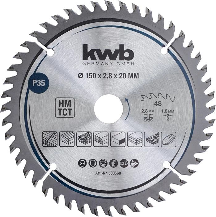 KWB EXPERT TCT fűrészlap  150 x 20 x 1,8 mm  fogak: 48    49583568