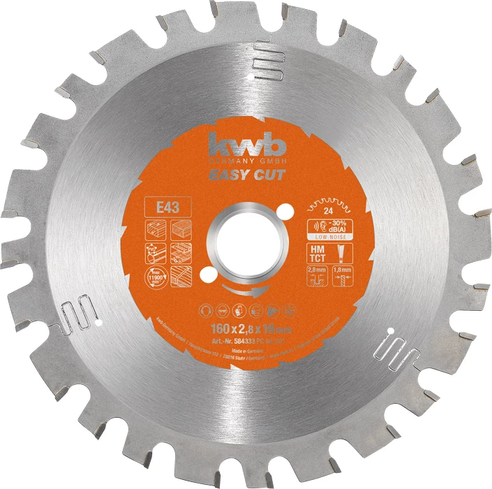 KWB PROFESSIONAL EASY CUT TCT  160 x 16 x 1,8 mm  fogak: 24    49584333