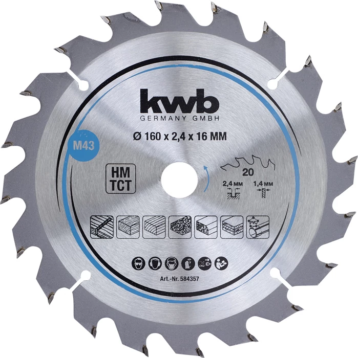 KWB EXPERT TCT fűrészlap  160 x 16 x 1,4 mm  fogak: 20     49584357