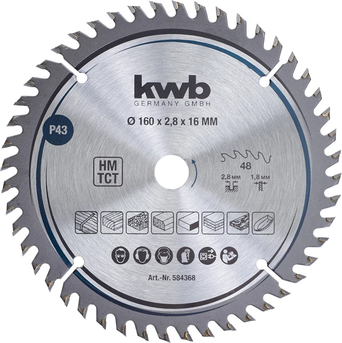 KWB EXPERT TCT fűrészlap  160 x 16 x 1,8 mm  fogak: 48     49584368