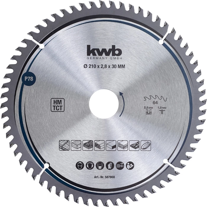 KWB EXPERT TCT fűrészlap  210 x 30 x 1,8 mm  fogak: 64    49587868