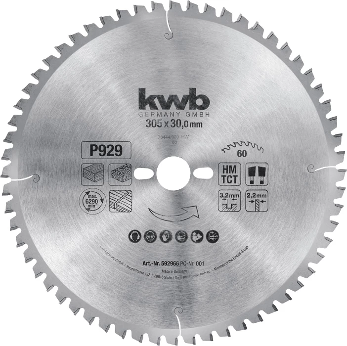 KWB EXPERT TCT fűrészlap  305 x 30 x 2,2 mm  fogak: 60    49592966