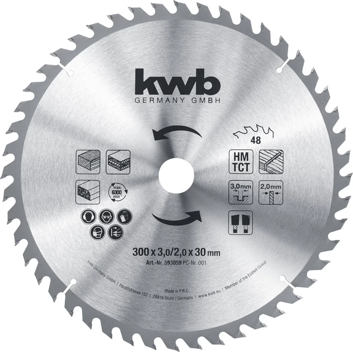 KWB CLASSIC TCT fűrészlap  300 x 30 x 1,8 mm  fogak: 48