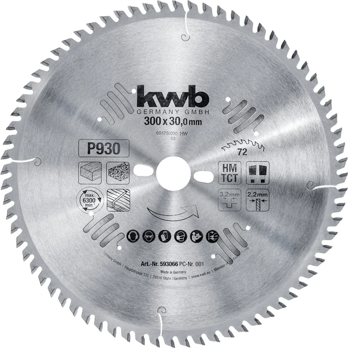 KWB EXPERT TCT fűrészlap  300 x 30 x 2,2 mm  fogak: 72     49593066