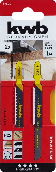 KWB EXPERT HCS JIGSAW BLADE szúrófűrészlap 2 db fog távolság: 3,0 mm  100/77 mm   49610220
