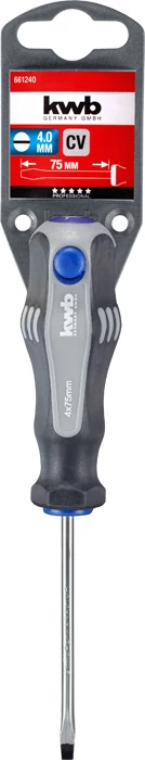KWB PROFESSIONAL CrV ENGINEER´S SCREWDRIVERS SLOT  matt krómozott CrV acél LAPOS csavarhúzó  4.0 x 75 mm   49661240