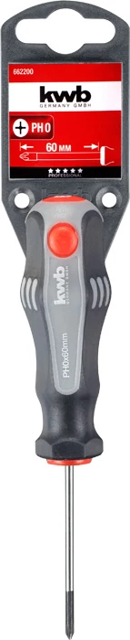 KWB PROFESSIONALI CrV ENGINEER´S SCREWDRIVERS PHILLIPS CROSS SLOT matt krómozott CrV acél csavarhúzó PH0 x 60 mm    49662200