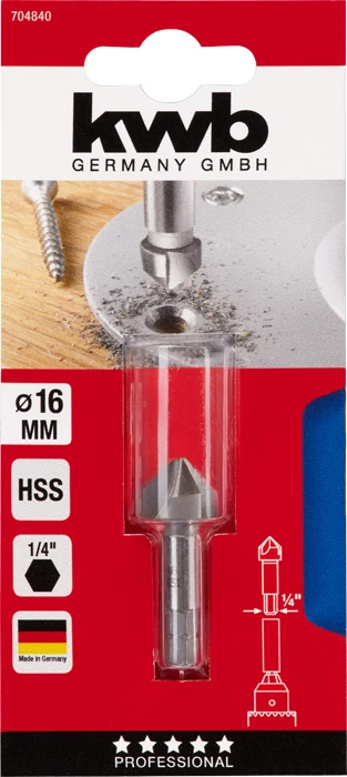 KWB PROFI HSS hexagon befogású kúpsüllyesztő    16.0 x 8.0 mm   49704840