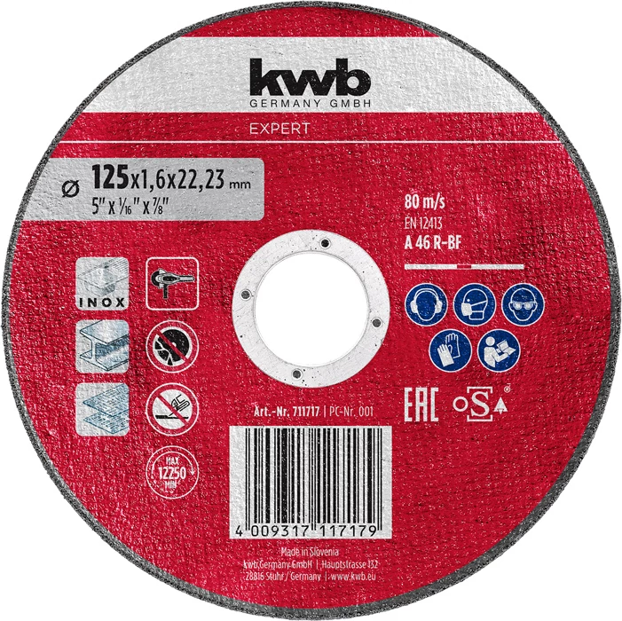KWB EXPERT CUTTING DISC THIN FOR METAL
125 x 22,23 x 1,6 mm